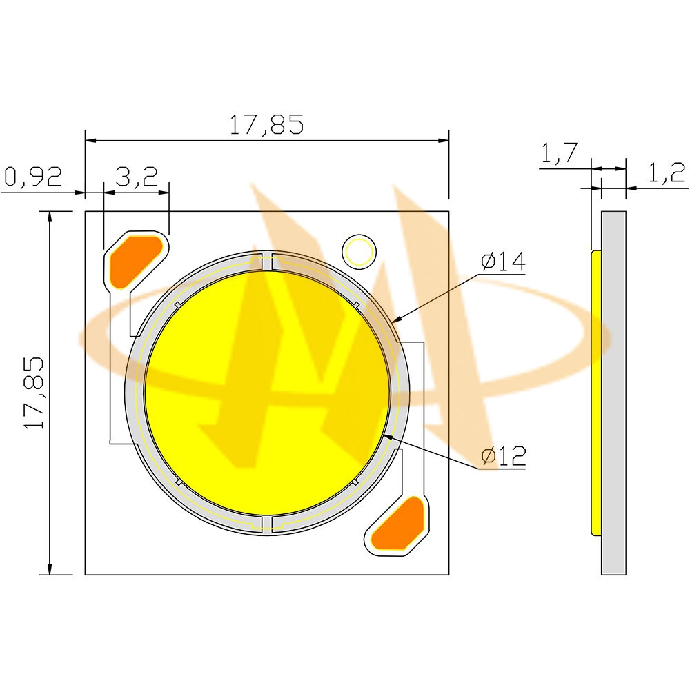 cob_led_b1818g01_mechanical_dimensions COB LED B1818G01 Mechanical Dimensions