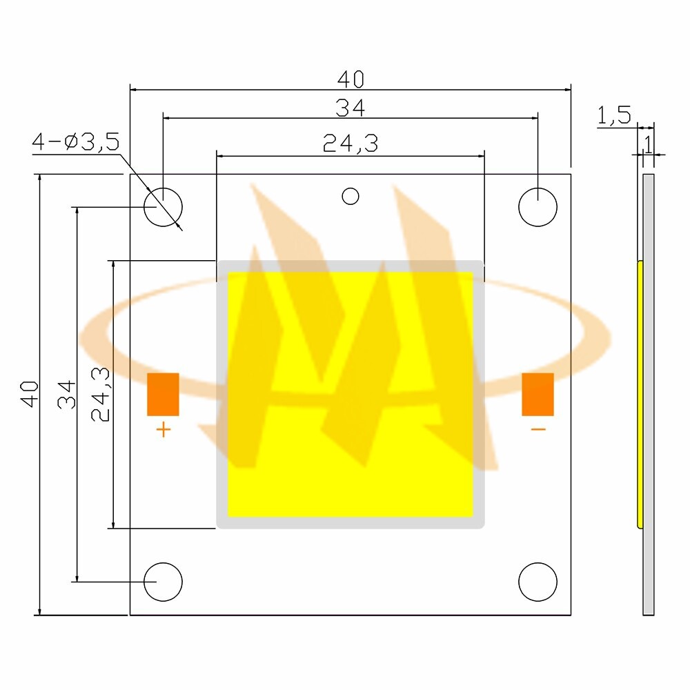 cob_led_b4040g01_mechanical_dimensions COB LED B4040G01 Mechanical Dimensions
