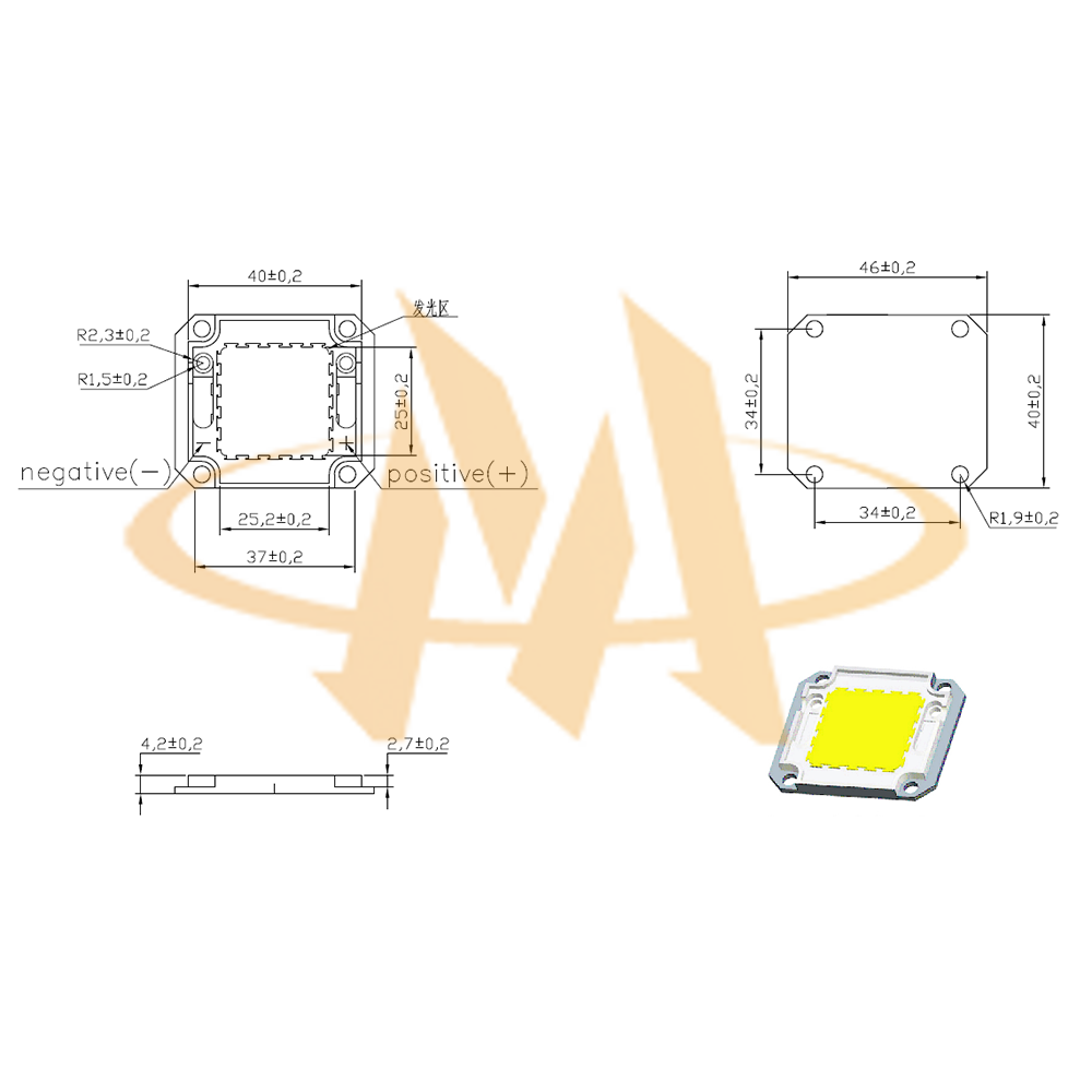 cob_led_c4640g01_mechanical_dimensions COB LED C4640G01 Mechanical Dimensions